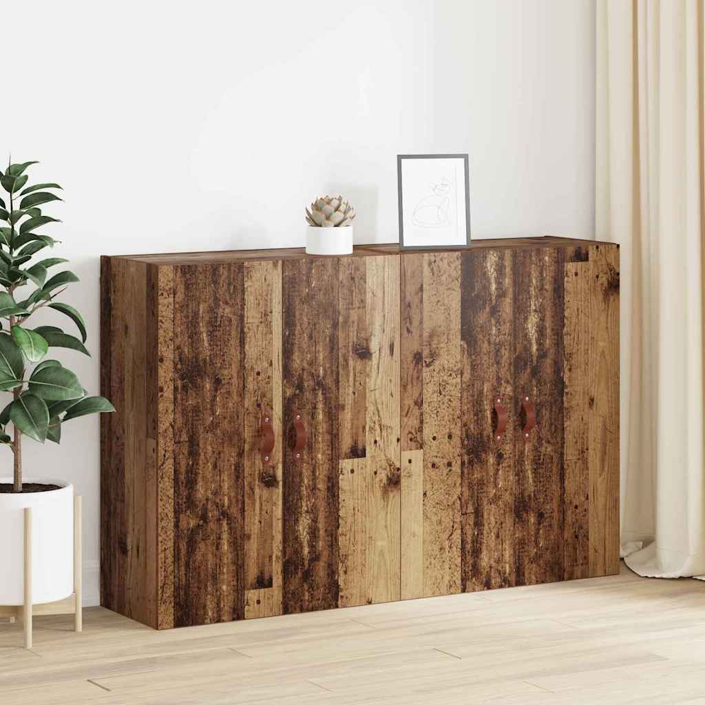 Wandmontierte Schränke 2 pcs Altholz 69.5 x 34 x 90 cm