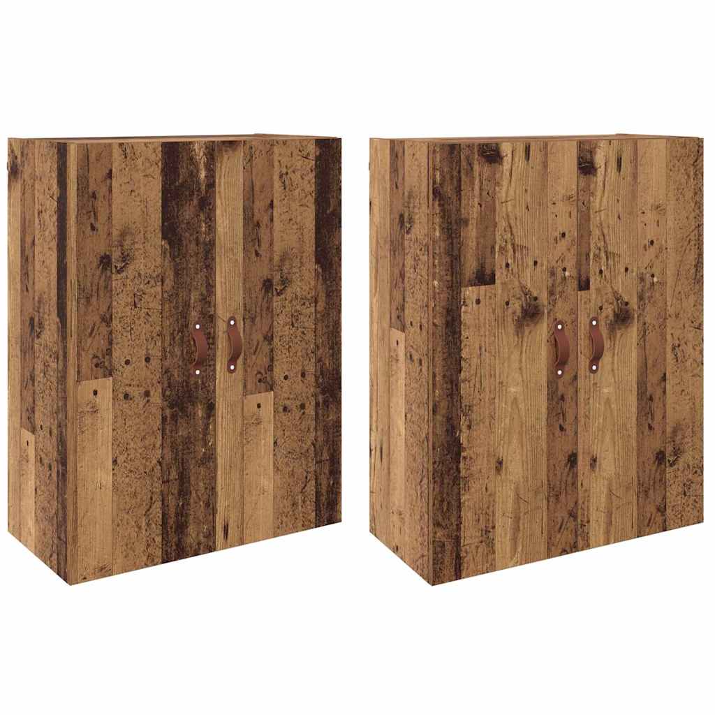 Wandmontierte Schränke 2 pcs Altholz 69.5 x 34 x 90 cm
