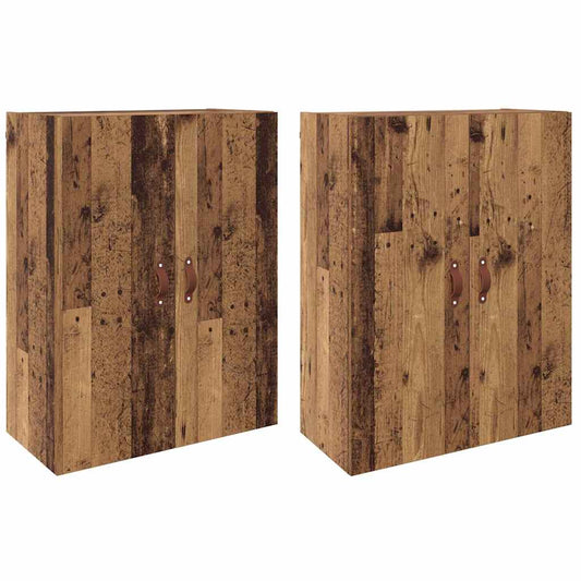 Wandmontierte Schränke 2 pcs Altholz 69.5 x 34 x 90 cm