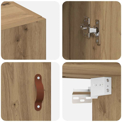 Wandmontierte Schränke 2 pcs Eiche handwerklich