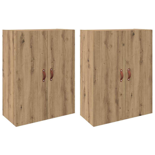 Wandmontierte Schränke 2 pcs Eiche handwerklich