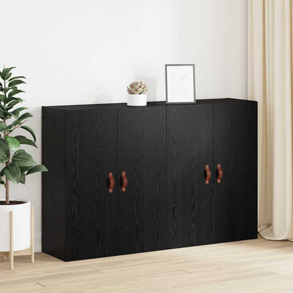 Wandmontierte Schränke 2 pcs Schwarze Eiche 69.5 x 34 x 90 cm