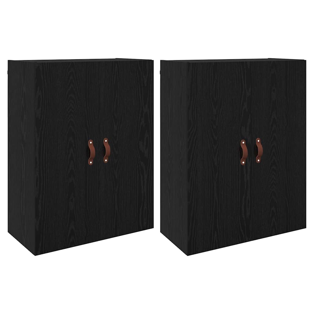 Wandmontierte Schränke 2 pcs Schwarze Eiche 69.5 x 34 x 90 cm