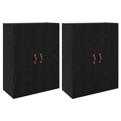 Wandmontierte Schränke 2 pcs Schwarze Eiche 69.5 x 34 x 90 cm