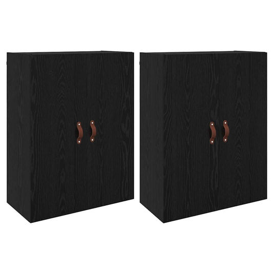 Wandmontierte Schränke 2 pcs Schwarze Eiche 69.5 x 34 x 90 cm