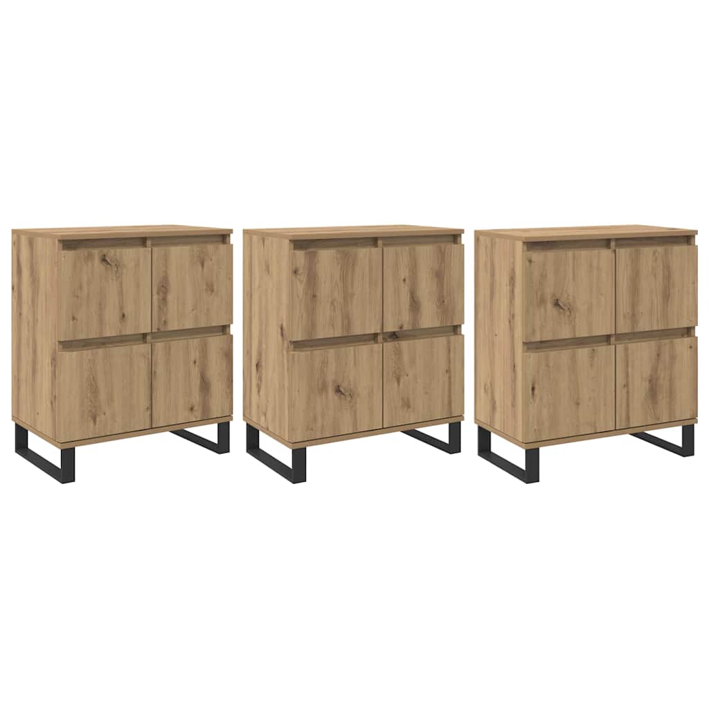 Sideboards 3 pcs Eiche handwerklich 180 x 35 x 70 cm