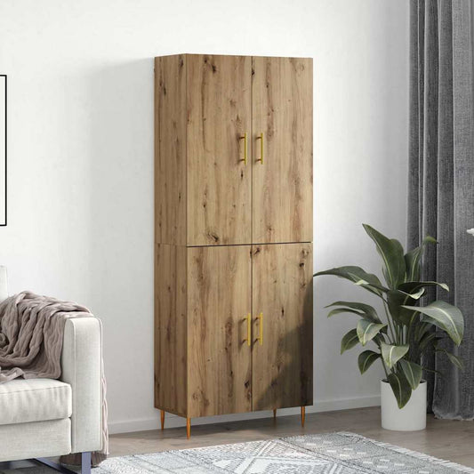 Hochboard Eiche handwerklich 69,5 x 34 x 180 cm Holzwerkstoff