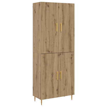Hochboard Eiche handwerklich 69,5 x 34 x 180 cm Holzwerkstoff