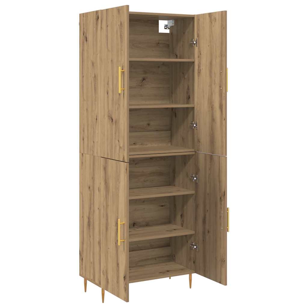Hochboard Eiche handwerklich 69,5 x 34 x 180 cm Holzwerkstoff