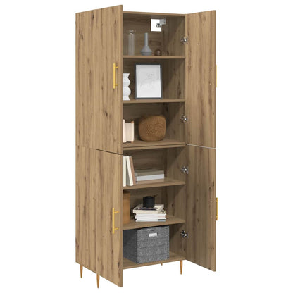 Hochboard Eiche handwerklich 69,5 x 34 x 180 cm Holzwerkstoff