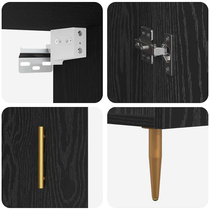 Hochboard Schwarze Eiche 69,5 x 34 x 180 cm Holzwerkstoff