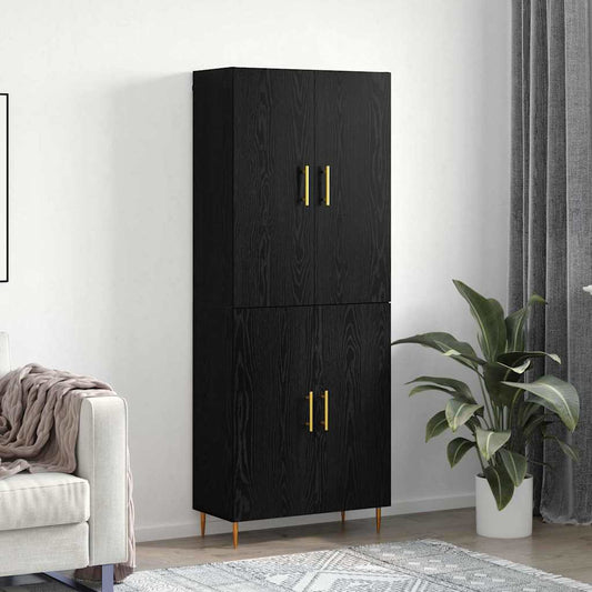 Hochboard Schwarze Eiche 69,5 x 34 x 180 cm Holzwerkstoff