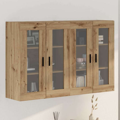 Wandmontierte Schränke 2 pcs Eiche handwerklich