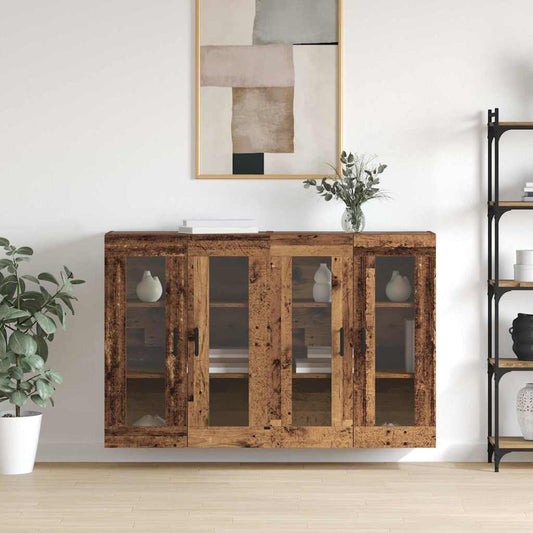 Wandmontierte Schränke 2 pcs Altholz 69.5 x 34 x 90 cm