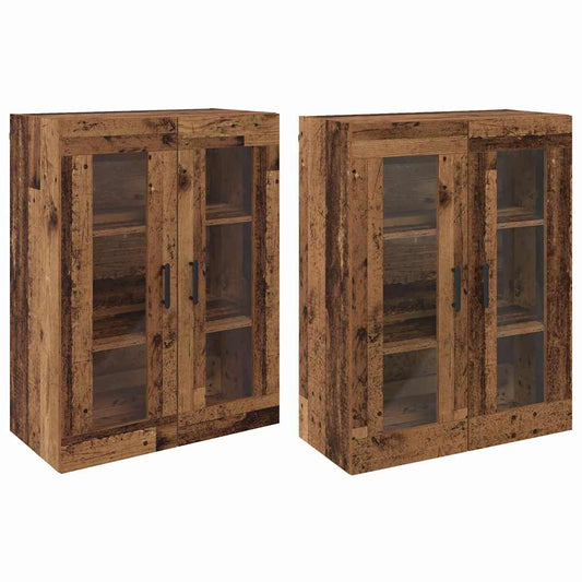 Wandmontierte Schränke 2 pcs Altholz 69.5 x 34 x 90 cm