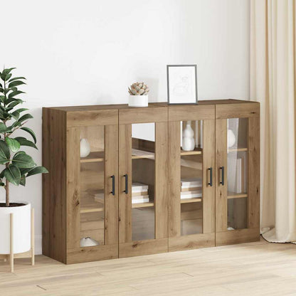 Wandmontierte Schränke 2 pcs Eiche handwerklich