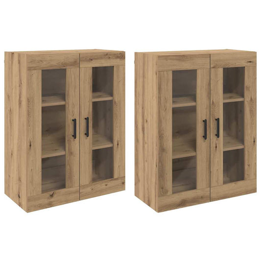 Wandmontierte Schränke 2 pcs Eiche handwerklich