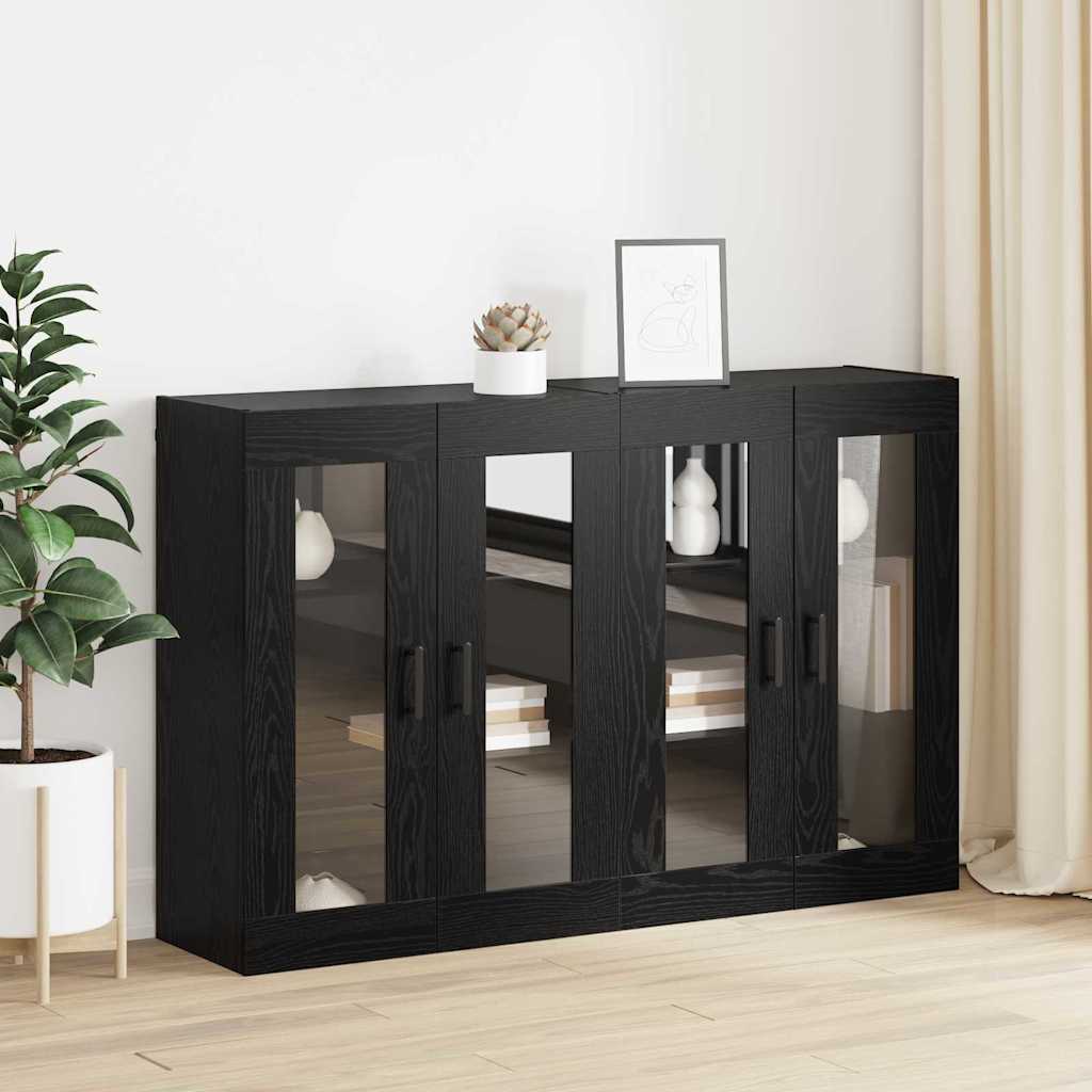 Wandmontierte Schränke 2 pcs Schwarze Eiche 69.5 x 34 x 90 cm