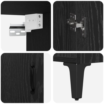 Hochboard 2 pcs Schwarze Eiche 69,5 x 34 x 180 cm Holzwerkstoff