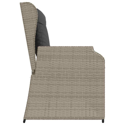 Gartenbank mit Kissen Hellgrau Poly Rattan
