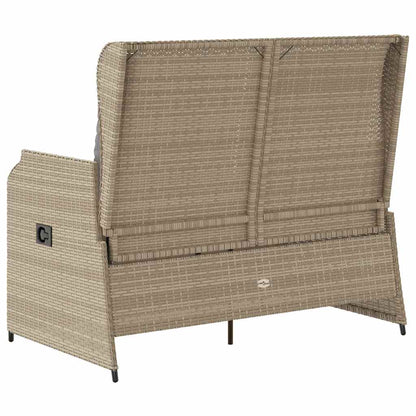 Gartenbank mit Kissen Beige Poly Rattan
