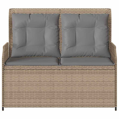 Gartenbank mit Kissen Beige Poly Rattan