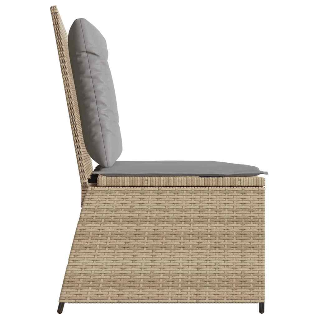 Gartenbank mit Kissen Beige Poly Rattan