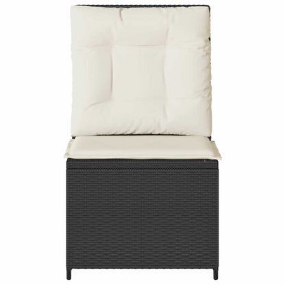 Gartensofa mit Kissen Schwarz Poly Rattan