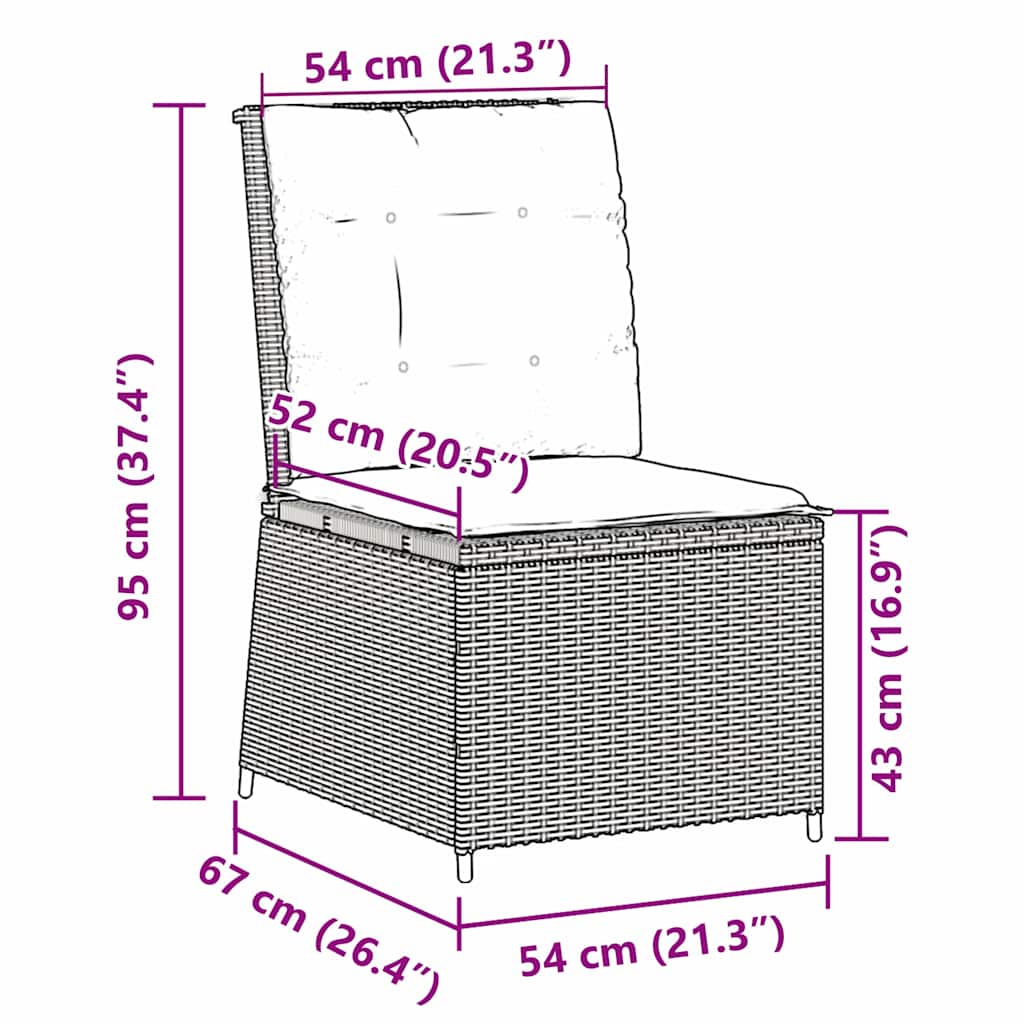 Gartensofa mit Kissen Schwarz Poly Rattan