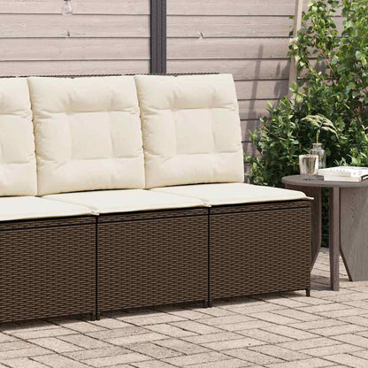 Gartensofa mit Kissen Braun Poly Rattan