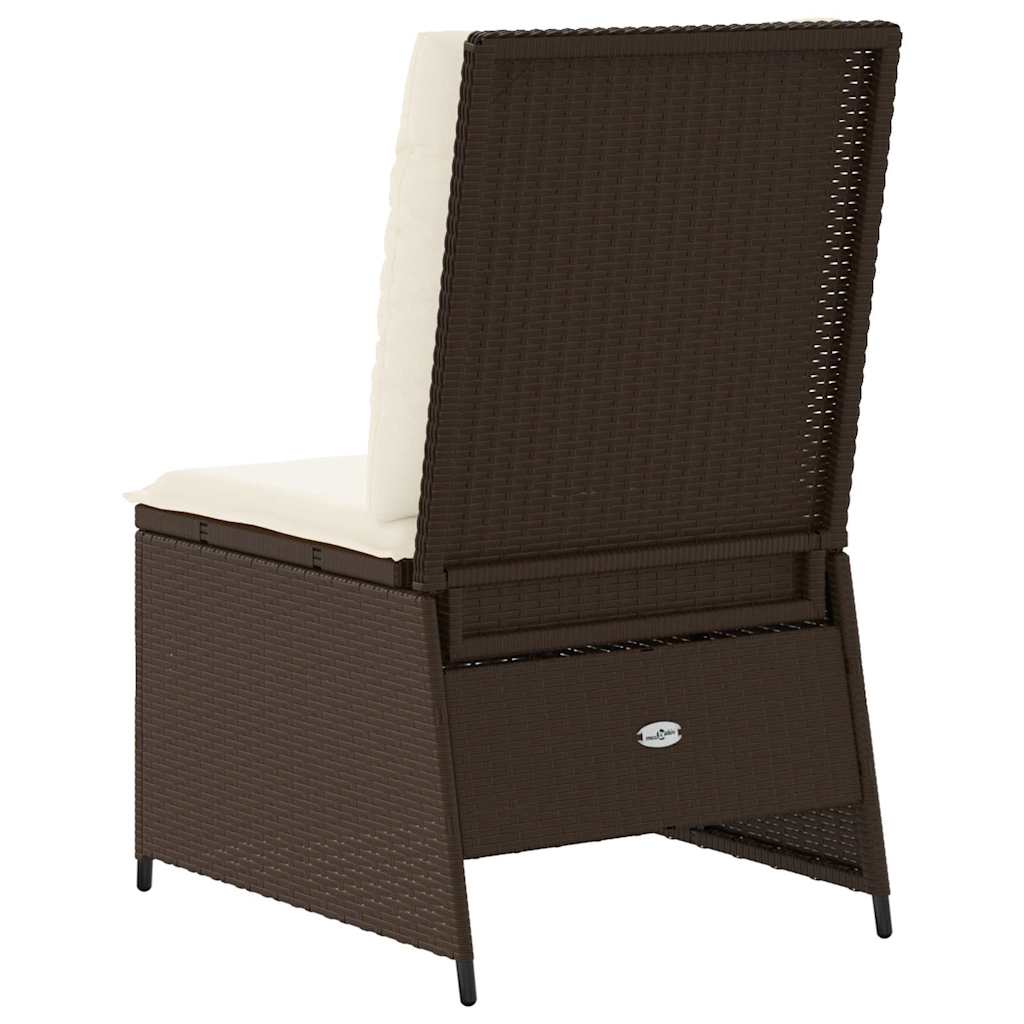 Gartensofa mit Kissen Braun Poly Rattan