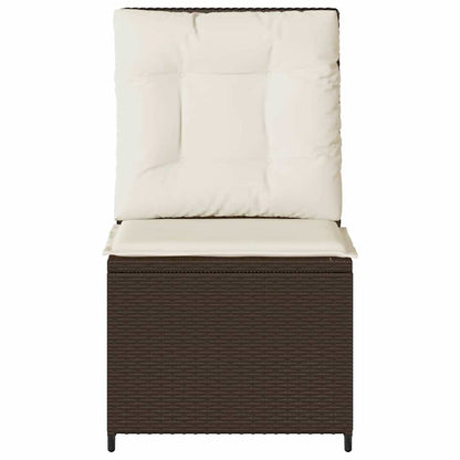 Gartensofa mit Kissen Braun Poly Rattan