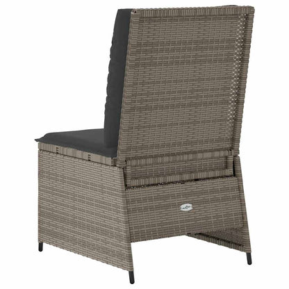 Gartensofa mit Kissen Grau Poly Rattan