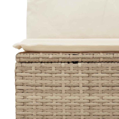 Gartensofa mit Kissen Beige Poly Rattan