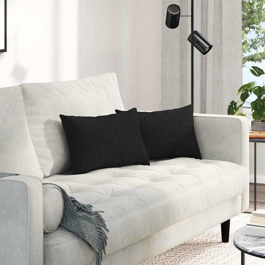 Sofakissen 2 pcs Schwarz 50 x 30 cm Stoff