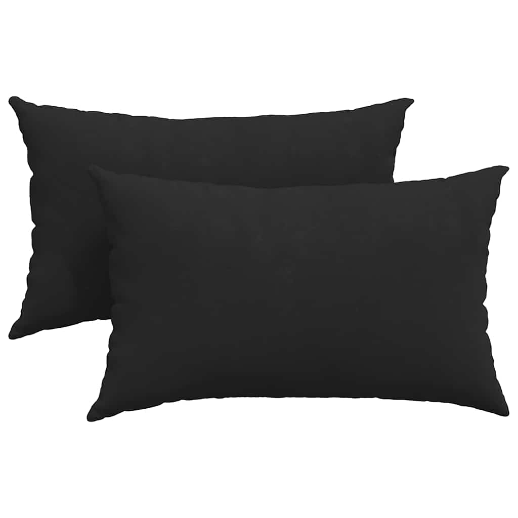 Sofakissen 2 pcs Schwarz 50 x 30 cm Stoff
