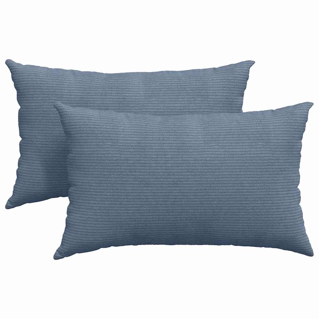 Sofakissen 2 pcs Blau 50 x 30 cm Cordstoff
