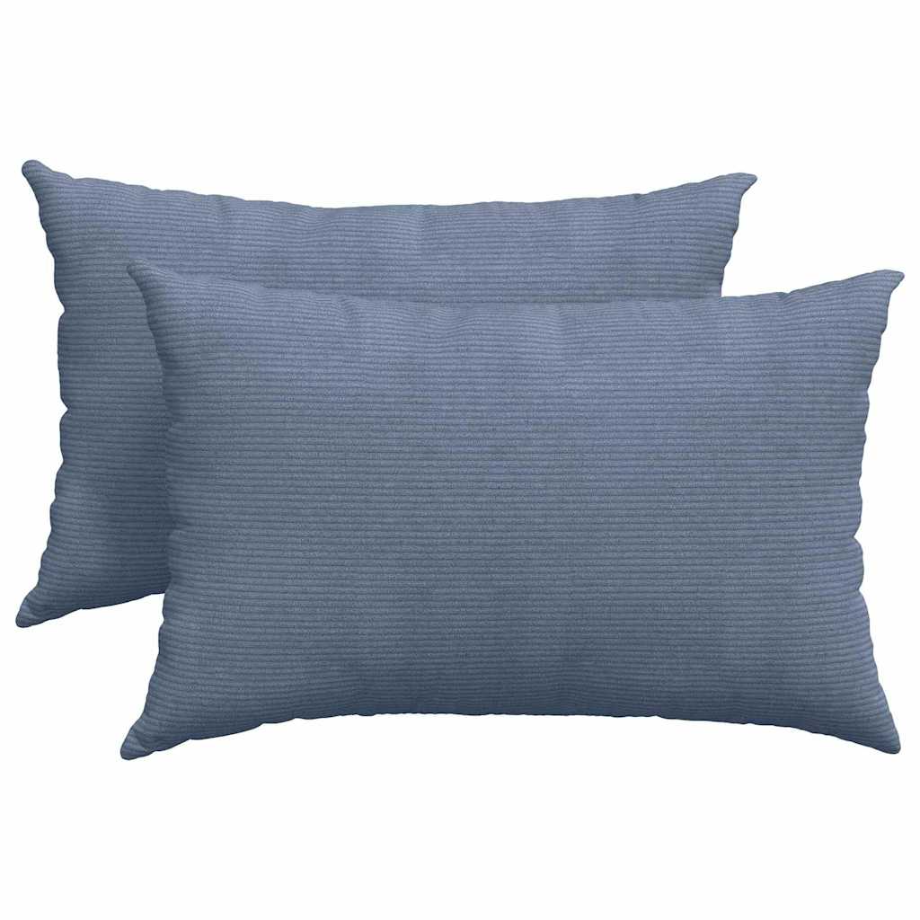 Sofakissen 2 pcs Blau 60 x 40 cm Cordstoff