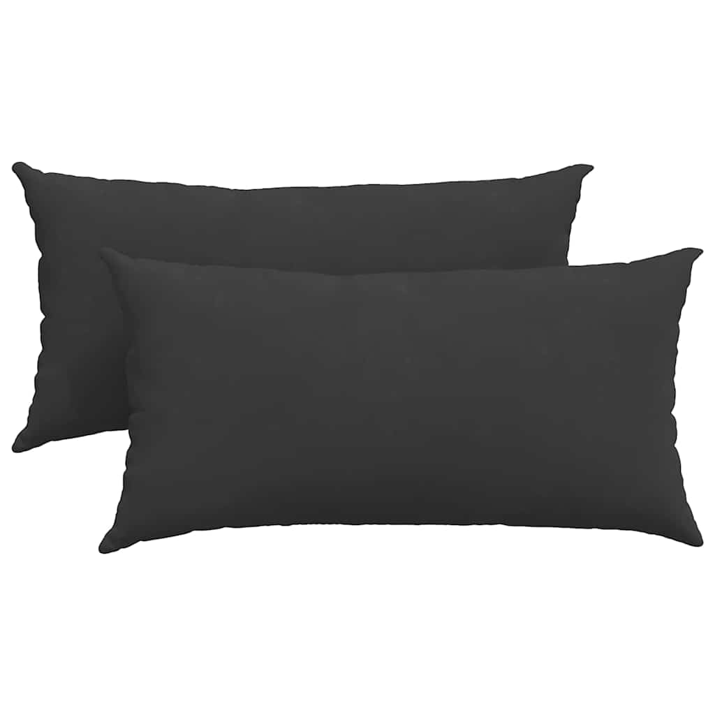 Sofakissen 2 pcs Schwarz 80 x 40 cm Stoff