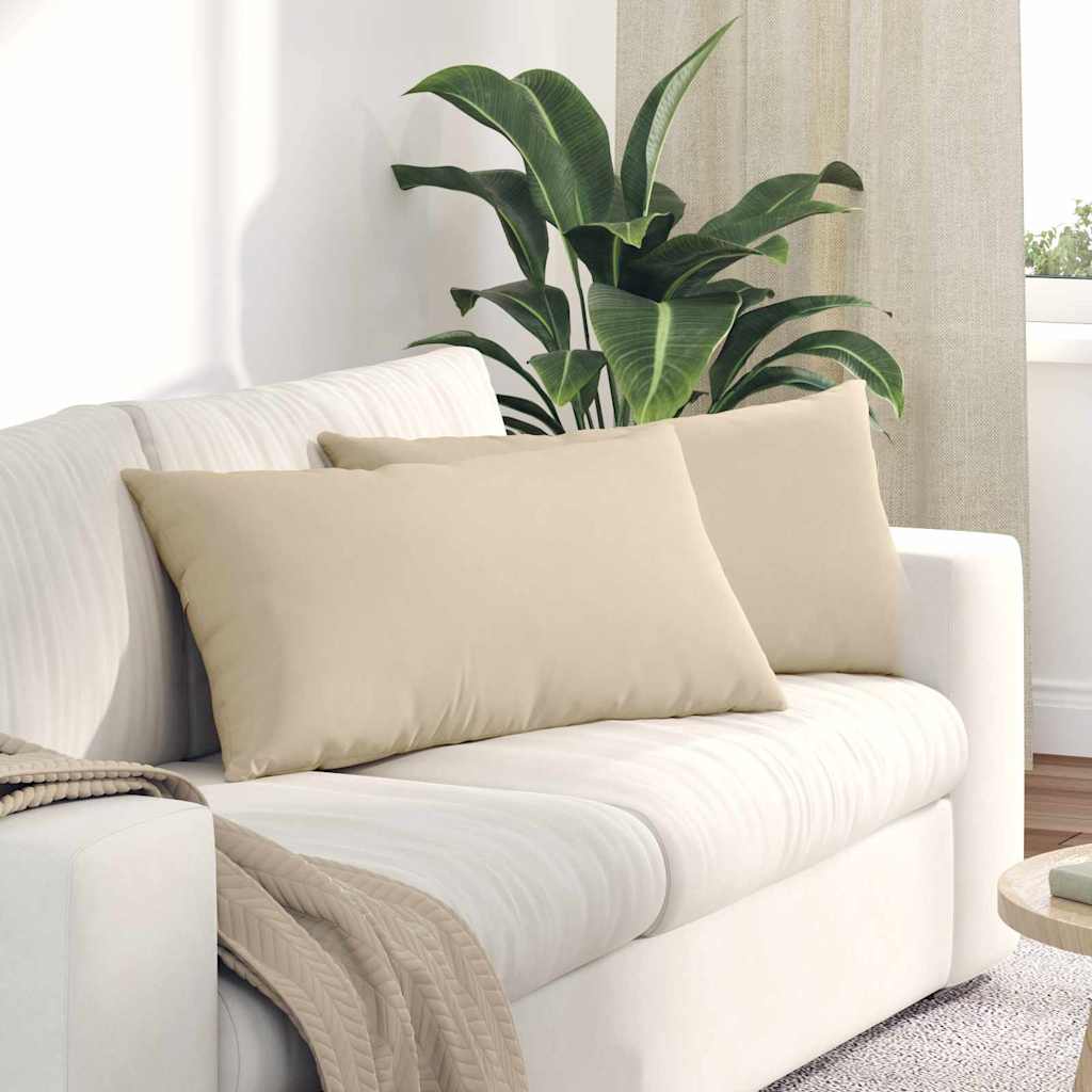 Sofakissen 2 pcs Creme 80 x 40 cm Stoff