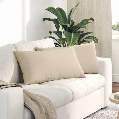 Sofakissen 2 pcs Creme 80 x 40 cm Stoff