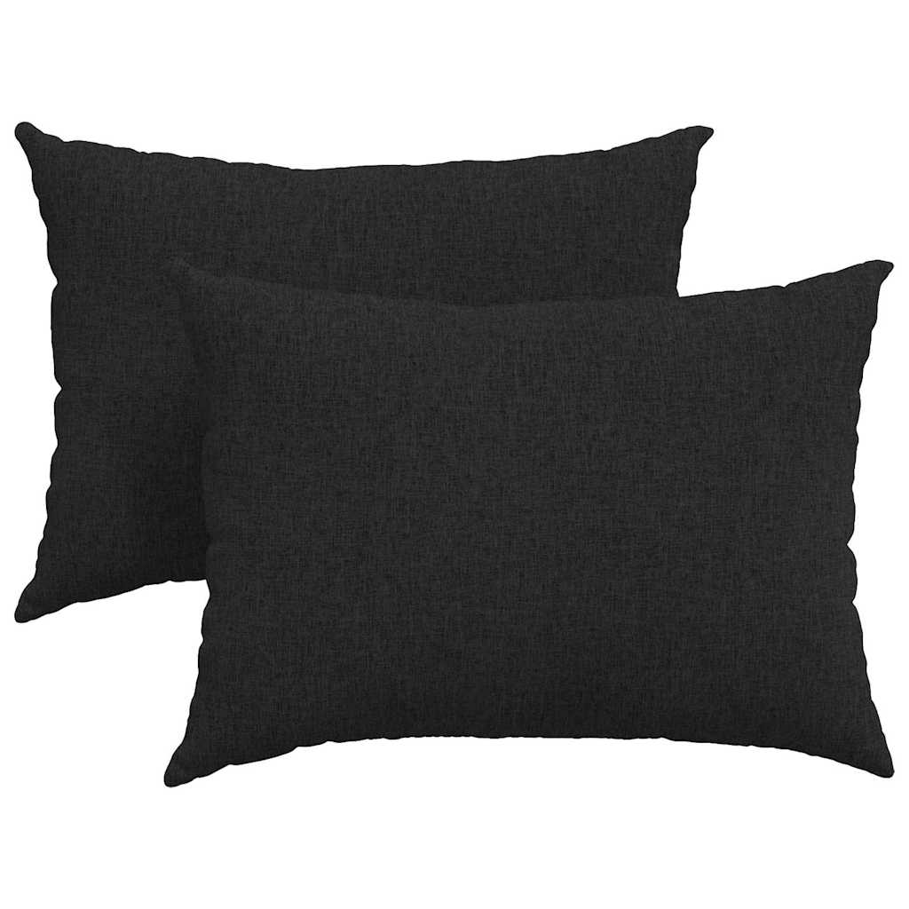 Sofakissen 2 pcs Schwarz 70 x 50 cm Stoff