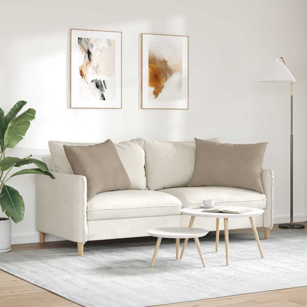 Sofakissen 2 pcs Taupe 70 x 50 cm Stoff