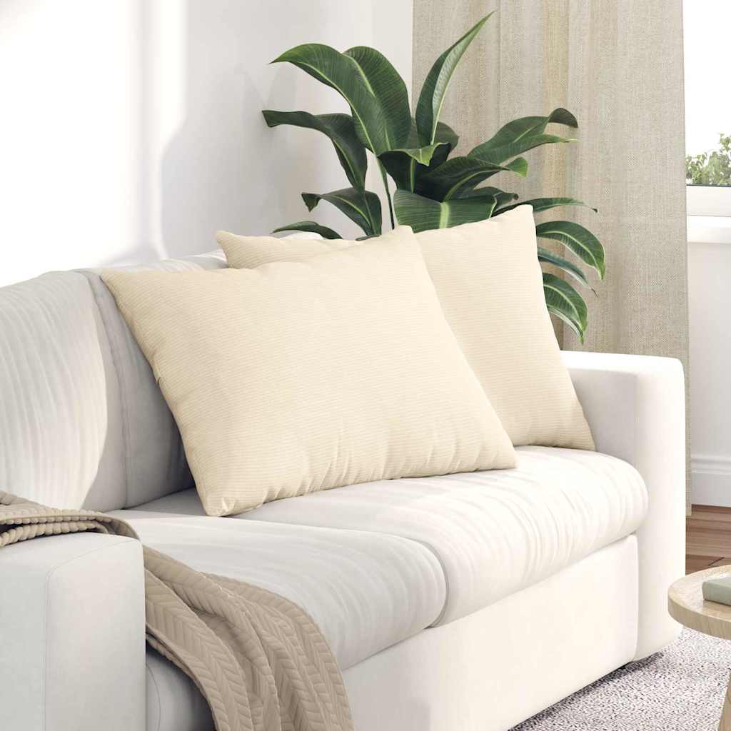 Sofakissen 2 pcs Creme 70 x 50 cm Cordstoff