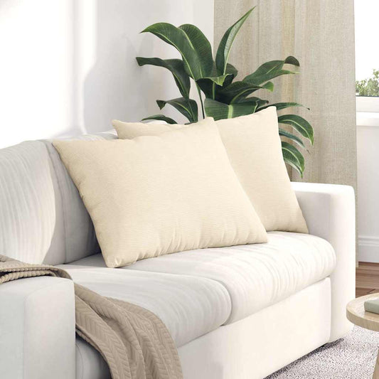 Sofakissen 2 pcs Creme 70 x 50 cm Cordstoff