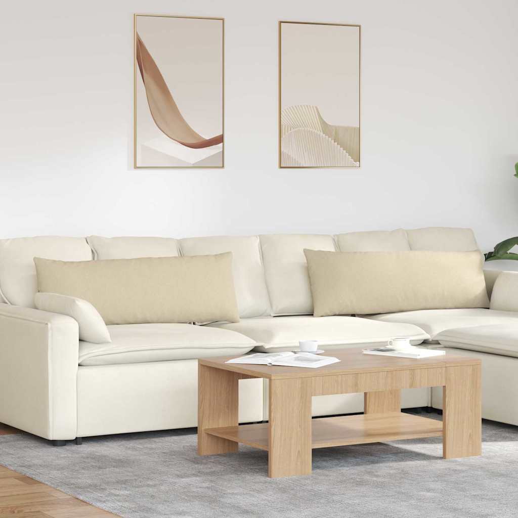 Sofakissen 2 pcs Creme 120 x 40 cm Stoff