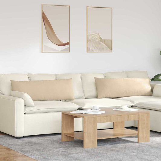 Sofakissen 2 pcs Creme 120 x 40 cm Stoff