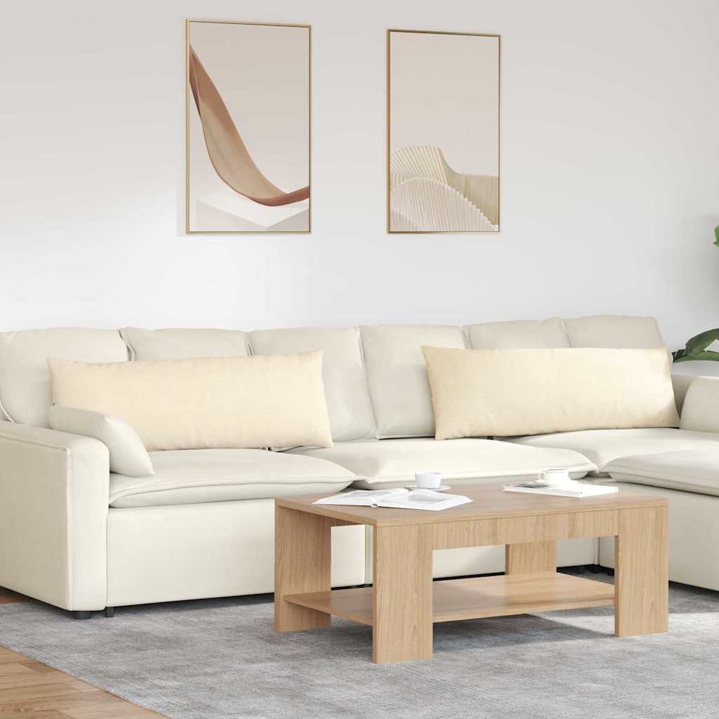 Sofakissen 2 pcs Creme 120 x 40 cm Cordstoff