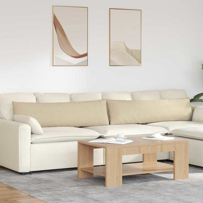 Sofakissen 2 pcs Creme 145 x 40 cm Stoff
