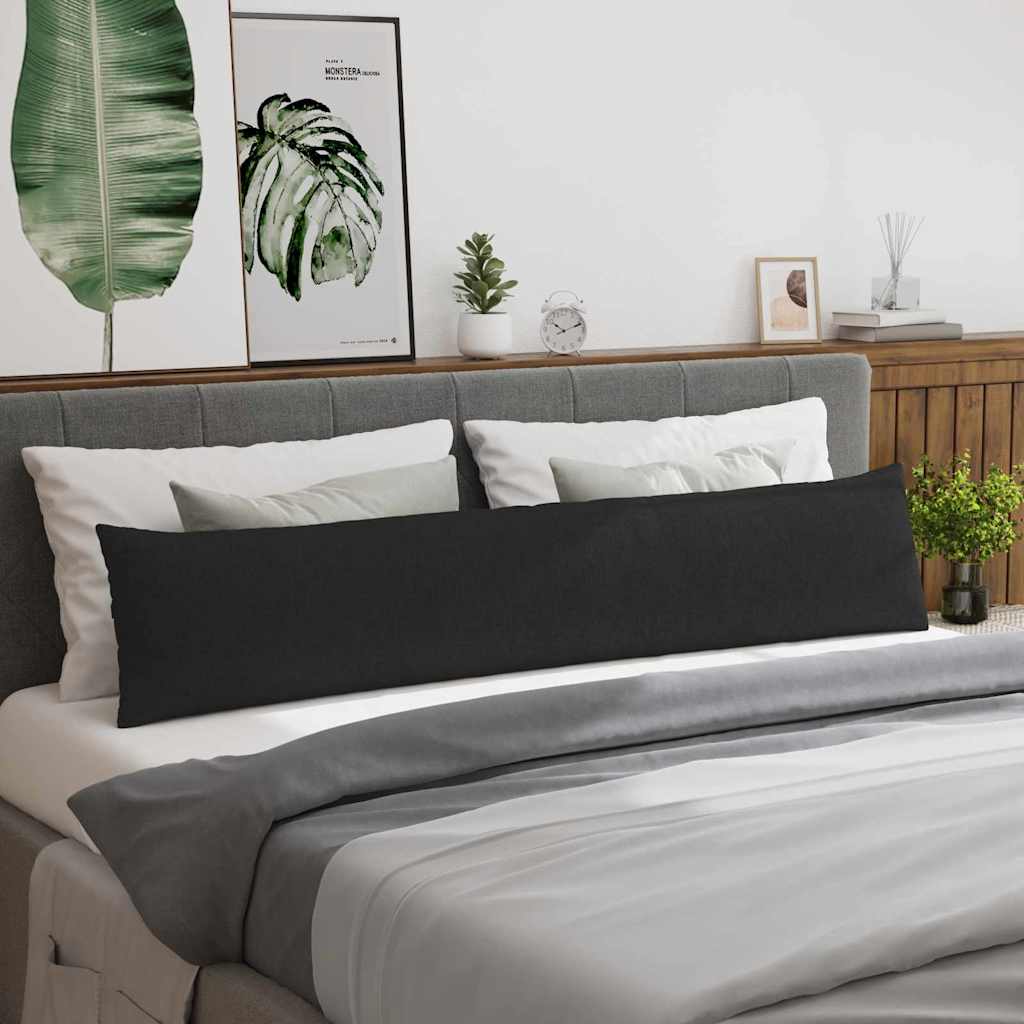 Sofakissen 2 pcs Schwarz 200 x 40 cm Stoff